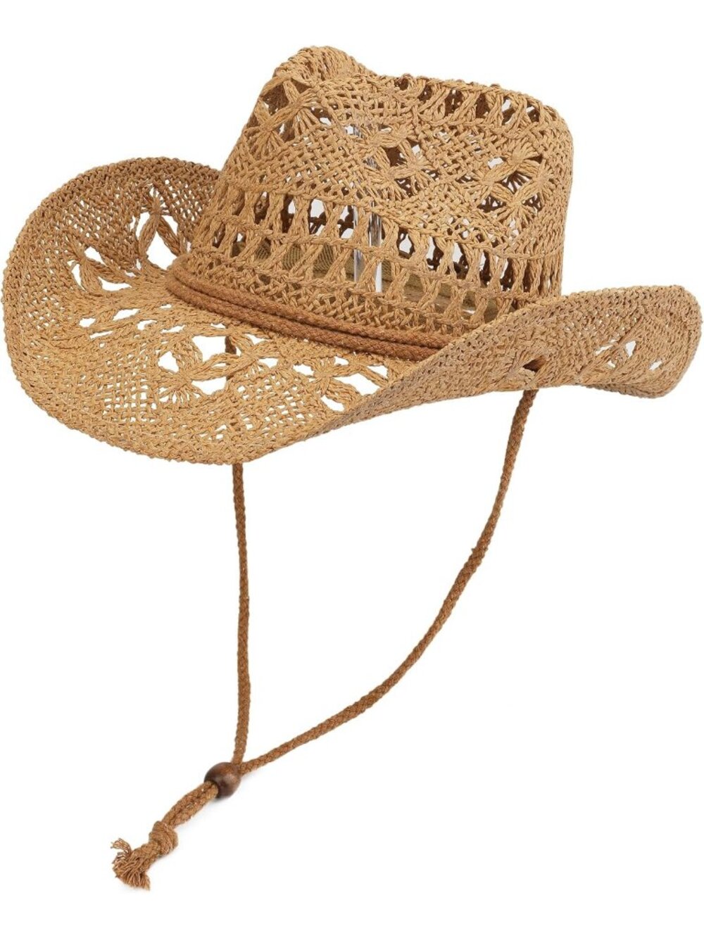 Unisex Khaki Straw Wide Brim Shapeable Sun Beach Imported Cowboy Western Hat